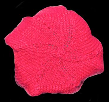 Hand knitted baby cap in red and white with a head circumference 43 - 44 cm 16,93 - 17,32 inch
